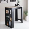 Table ilot noir et effet bois