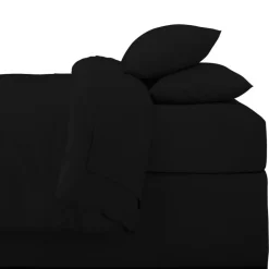 Taie d'oreiller x2 63x63cm noir
