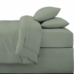Taie d'oreiller x2 63x63cm sauge