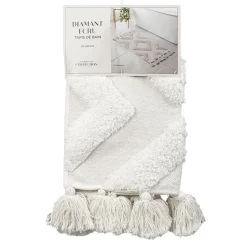 Tapis de bain diamant ecru