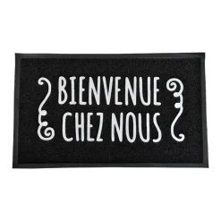 Tapis 45x75cm noir bienvenue