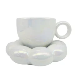 Tasse et coupelle nuage irrise