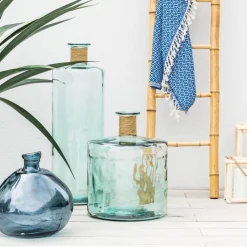 Vase bouteille raphia h75cm