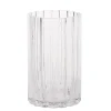 Vase en verre festonne
