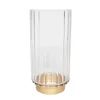 Vase verre base metal