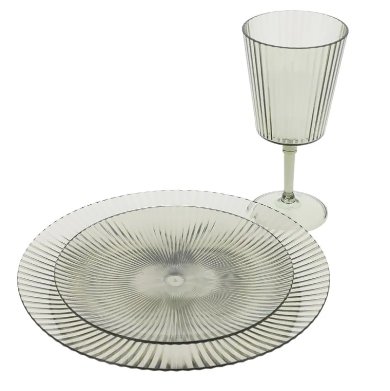 Verre a vin strie gris