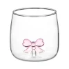 Verre bas avec figurine noeud 3d