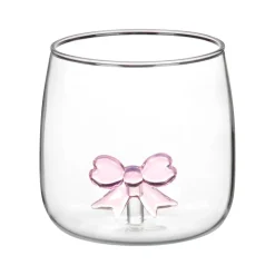 Verre bas avec figurine noeud 3d