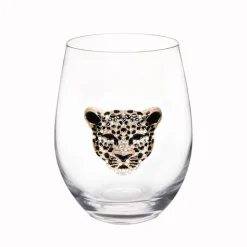 Verre bas tete de panthere