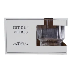 Verre strie transparent 31cl x4
