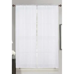 Vitrage x2 oxford 60x160cm blanc